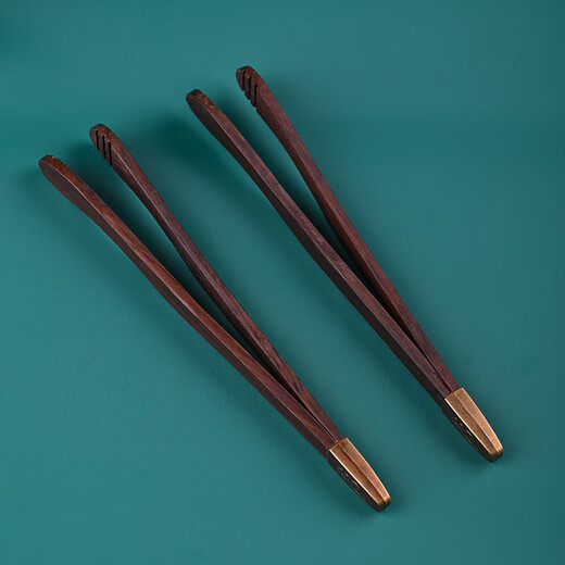 Haoxu tea clip, tea cup clip, black sandalwood solid wood tweezers, tea making tools, Kung Fu tea set accessories, tea ceremony six gentlemen upgraded version - bamboo elbow tea clip, tied rope