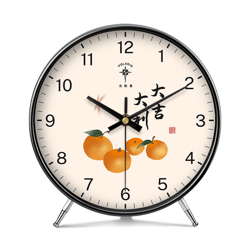 Polaris pendulum table clock, new Chinese style table clock, home use, living room silent table clock ornaments, desktop clock pendulum clock, Polaris Constellation Clock 005 black, Polaris movement, 8 inches in diameter, 20 cm