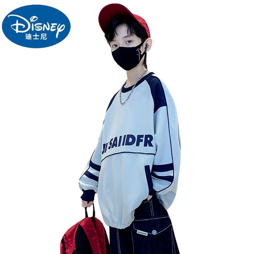 Disney children's clothing boys sweatshirt for autumn boys long sleeves 2025 new medium and large children's autumn and winter style handsome Korean top trendy white 140cm