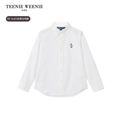 Teenie WeenieTeenie Weenie Kids bear children's clothing 26 evergreen style boys and girls Oxford simple long-sleeved shirt off-white 100cm