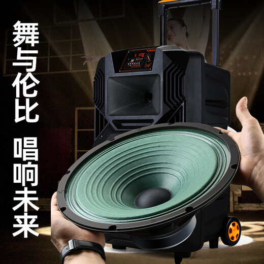 Songchuan International SS1 outdoor mobile high-power performance activities karaoke singing pull rod square dance audio wireless Bluetooth portable conference training expansion speech camping speaker 12-inch upgraded version (a pair of U-segment wireless microphones)