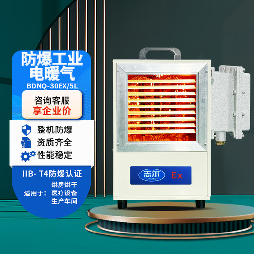 Zhier explosion-proof electric heater, industrial high-power heater, paint room, chemical industry, hot air stove, furniture factory, drying heater and other flammable and explosive environments, suitable for BDNQ-30EX/5L