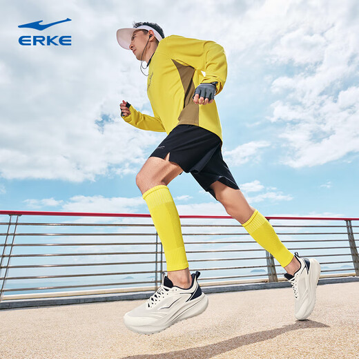 Hongxing Erke Mingou 3 running shoes men's winter new running shoes men's soft sole shock-absorbing sports shoes wear-resistant lightweight shoes men's shoes microcrystalline white/cosmic blue 40