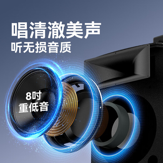 HiVi 8-inch professional square dance audio conference ktv audio Bluetooth trolley speaker outdoor standard dual wireless microphone electric acoustic guitar folk instrument speaker MA08