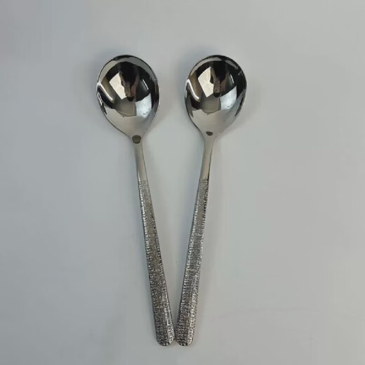 Yong Huan disposable spoons individually packaged commercial take-out spoons with ice cracks stainless steel spoons high-looking ice cracks 500 pieces factory batch packaging