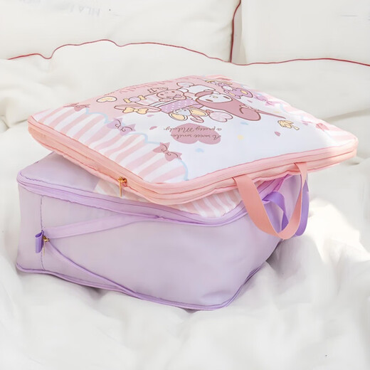 Sanrio Down Jacket Compression Bag Travel Storage Bag Portable Underwear Clothes Quilt Extra Large Organizing Storage Bag Pacha Dog (Green) 34*28*12CM