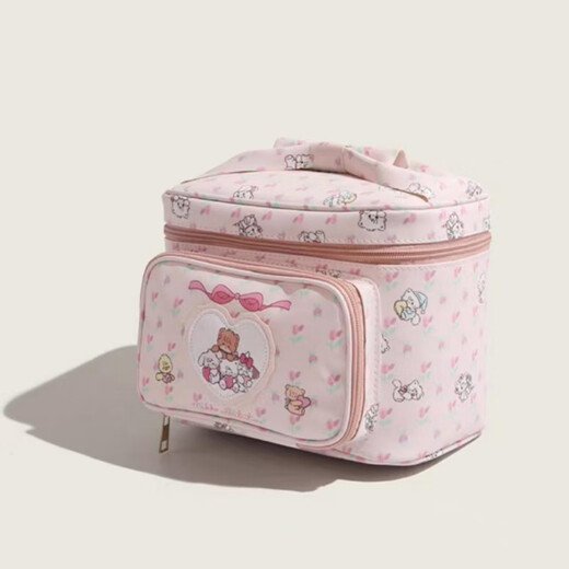 Complete new product ZAZL co-branded 2025 new travel cosmetic bag, portable, large capacity, cute and good-looking, hand-carryable, pink_free gift bag for collection