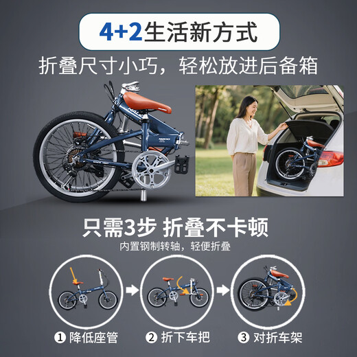 Lanling Shimano Variable Speed ​​Folding Bicycle for Adults, Ultra-Light-Push in the Trunk, Portable Small Wheel Aluminum Bicycle for Men and Women, Matt Gray, Upgraded Oil Disc + Aluminum Frame + Aluminum Handlebar, 20 Inches, 8 Speed ​​- Racing Version