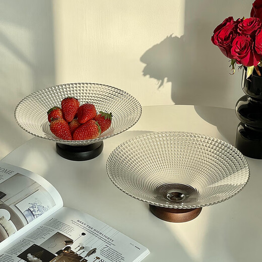 Summer Light Luxury Glass Dried Fruit Storage Box Living Room Tea House Front Desk Candy Tray Nut Snack Display Tray