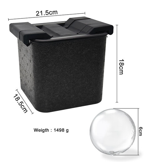Transparent ice maker silicone large square ice ball mold 1 out of 8 cells whiskey bar bubble-free ice box 4 balls transparent (ice ball 6cm) color box packaging with ice clips
