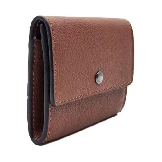 COACH9 Classic Brand Snap Cowhide Wallet Regular Men's Brown Default Basic Pack (Bag + Dust Bag)