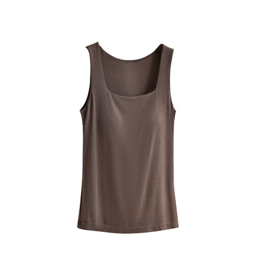 Autumn and winter wool Mayabi thermal vest for women with breast pads, wide shoulder suspender top, slim bottoming, can be worn inside and outside, coconut milk white M (recommended 80-100Jin Jin equals 0.5kg