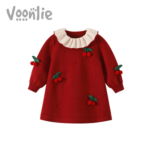 Fanhunting girls' dress, autumn and winter style children's princess dress, little girl's baby's one-year-old dress birthday, New Year's greetings