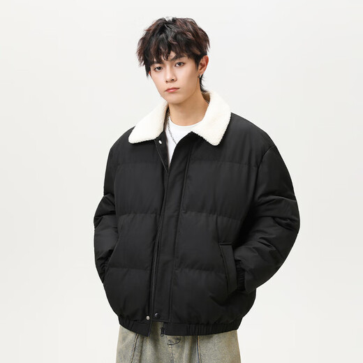 VUUG outdoor winter clothing functional wind cotton jacket men's American fashion trend cold-proof plus velvet jacket men black S