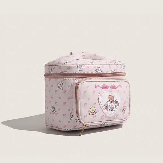 Complete new product ZAZL co-branded 2025 new travel cosmetic bag, portable, large capacity, cute and good-looking, hand-carryable, pink_free gift bag for collection