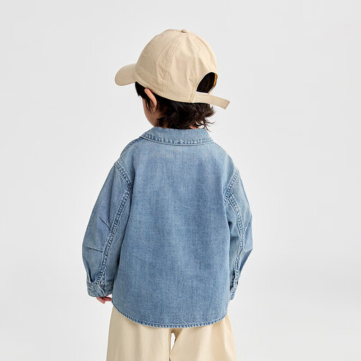 BALABALA Shopping mall same style baby shirt long sleeve denim jacket boys top 2025 new autumn clothing denim light blue 88101 90
