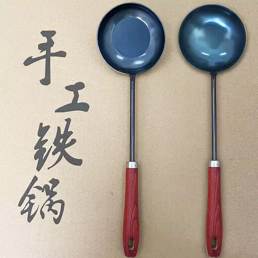 ZKHE special spoon for egg dumplings special spoon for egg dumplings non-stick spoon for making egg dumplings egg dumpling artifact iron spoon pure iron old-fashioned 6 cm stainless steel soup spoon