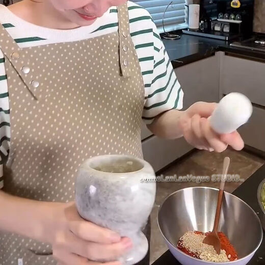 Yingfan Jiangyan garlic pounder stone mortar stone peppercorn pepper star anise spice garlic paste kitchen small items stone mortar garlic pounder