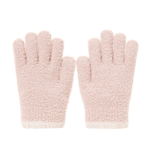 Wooden house children's gloves 6-12 years old winter girls boys primary school students writing outdoor cute warm knitted wool to prevent cold dark blue 7-15 years old