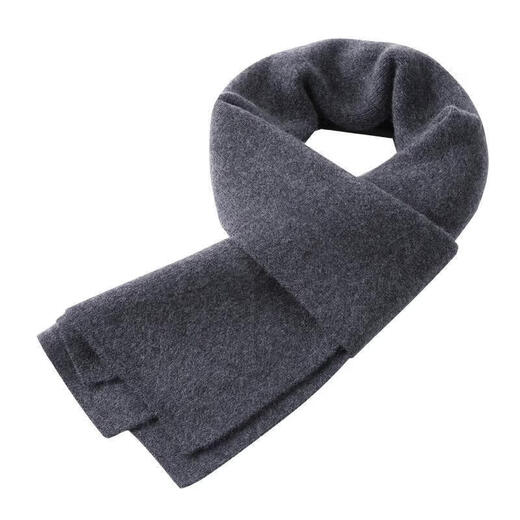 ERDOS Ordos cashmere scarf men's winter solid color versatile simple men's scarf thickened warm wool knitted gift dark gray