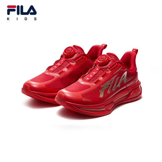 FILA Children's Shoes Running Shoes 2026 Spring New Year Men's and Large Children's Sports Shoes Super Running 6 Dark Red/Fiery Red-FH 33 Inner Length 20.5cm