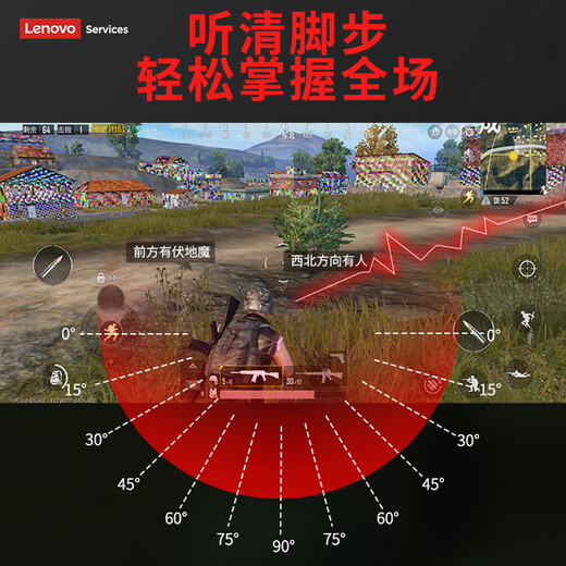 Lenovo e-sports grade wired headset in-ear Type-C interface game listening position HD microphone high quality suitable for Apple Huawei mobile phone YF15 black and red