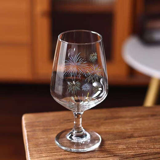 Yusen Yihuo to the stars, all your wishes come true flower glass wine glass goblet champagne glass commercial firework glass goblet 480ml