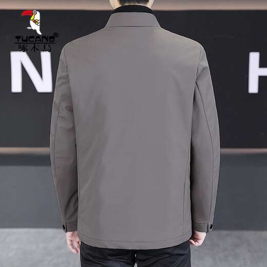 啄木鸟（TUCANO）男士轻薄羽绒服冬季短款白鸭绒外套2025新款休闲夹克男装 卡其色 XL 180