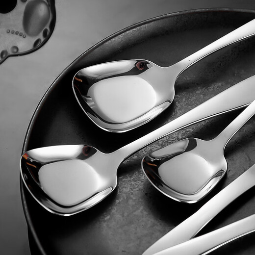 WANIOT304 stainless steel spoon Internet celebrity Earl spoon household rice spoon children's dessert spoon hotel spoon palace spoon 304 Earl large silver thick section