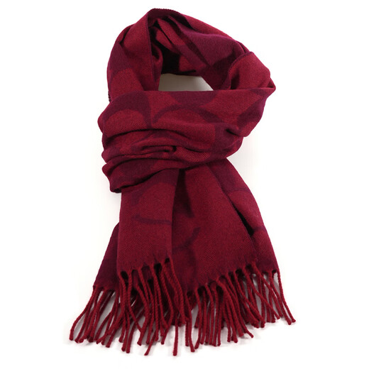 COACH 24 Autumn and Winter Classic Logo Letter Print Sheep Wool Velvet Scarf Unisex Couple Style Red Default F