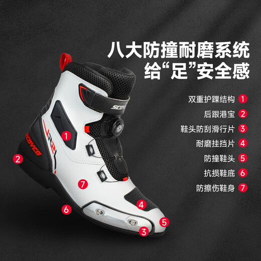 SCOYCO Cycling Boots Cycling Shoes Motorcycle Racing Shoes Wear-Resistant Anti-Slip Protection Anti-Fall Motorcycle Cycling Boots Motorcycle Shoes Men MR002-2 (Black) R2 New 44