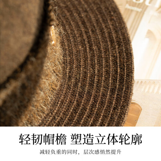 Siggi French retro flat hat new autumn and winter women's wool hat mixed color woolen fashion vacation travel Cocoa adjustable (hat circumference 57cm)