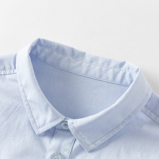 DAVE&BELLA 2026 Spring New Cotton Children's Shirts Western Style Boys Casual Long Sleeve Tops Baby Clothes Children's Shirts Light Blue Ready in Stock 110 cm (Recommended Height 100-110cm)