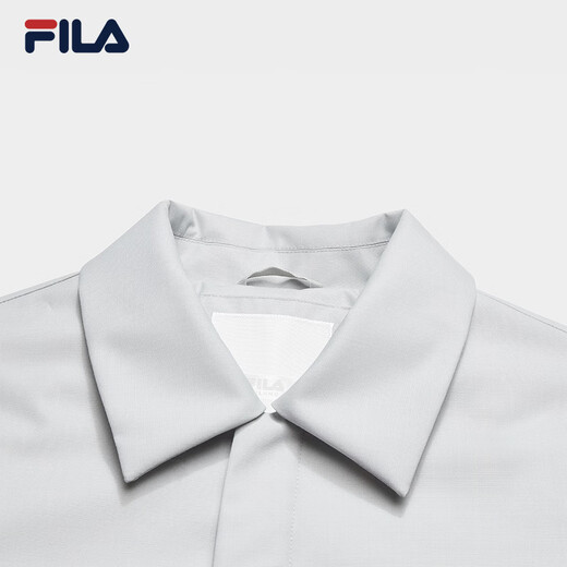FILA official men's cotton jacket 2026 spring new fashion casual lapel jacket simple and comfortable jacket void gray-GY M 170/92A/M