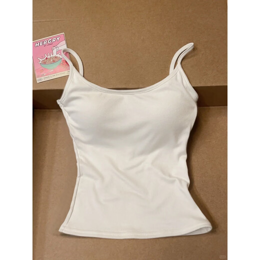 Designed gray hottie suspender belt for women with breast pads, slim fit inner top, summer bottoming anti-wearing vest, light gray S