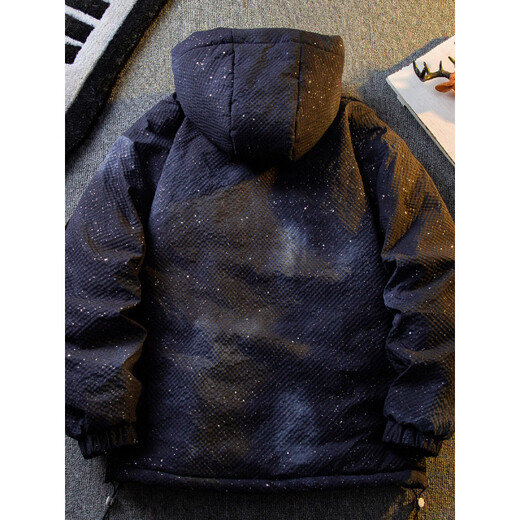 Playboy Handsome Starry Tie-Dye Down Jacket Men's Winter Lightweight and Warm White Duck Down Jacket Men's Winter Black 2XL (161-180Jin Jin equals 0.5kg)