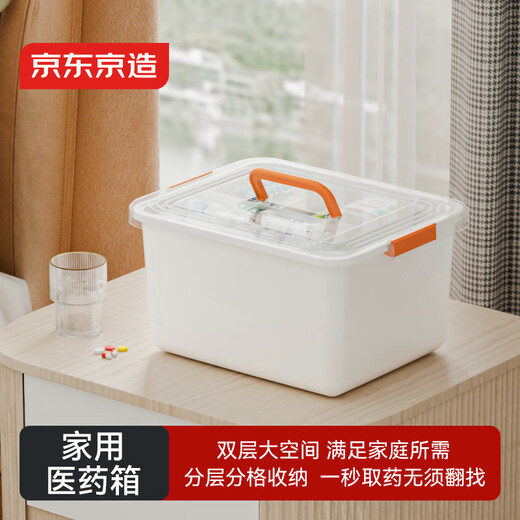 Made in Tokyo, medicine box, household multifunctional medicine storage box, convenient, large capacity, large size with handle, 1 pack
