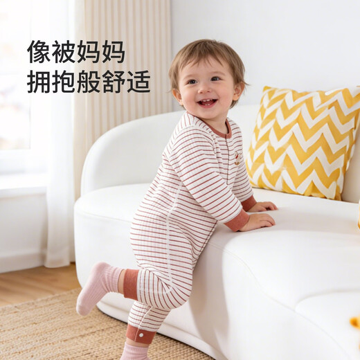 Childhood love warm ginger velvet baby jumpsuit soft velvet spring, autumn and winter bottoming pajamas newborn baby clothes thermal underwear