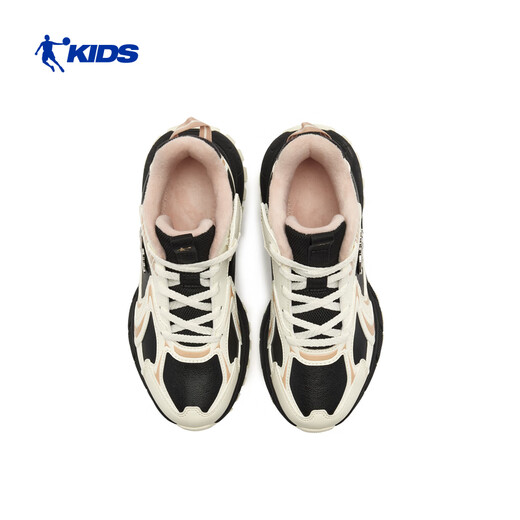 Jordan girls' plus velvet cotton shoes children's winter Symphony Y2K casual shoes black/maple sugar pink 36