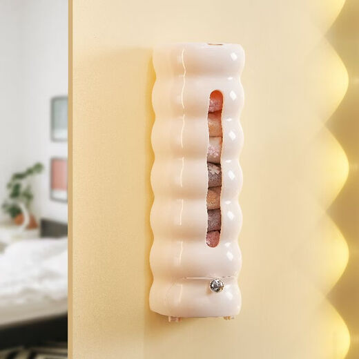 Paoyan original magnetic opening lid underwear storage box wall-mounted bedroom punch-free dustproof socks underwear storage box cream color