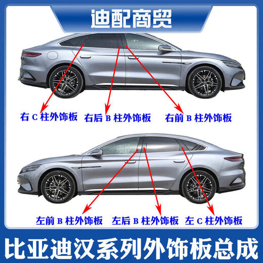 Litian is suitable for BYD Han exterior trim panel assembly dmieve9 outer door trim panel A pillar BC pillar exterior trim panel left C pillar exterior trim panel assembly HC-5402950