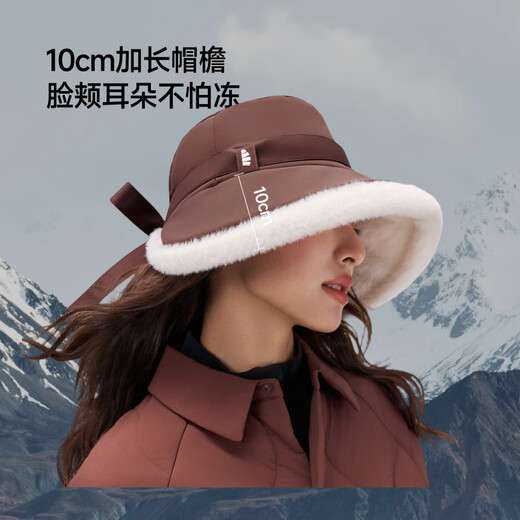 Beneunder hat women's autumn and winter air velvet warm hat fisherman hat sun hat large brim ear protection wind and snow ribbon hat fashion