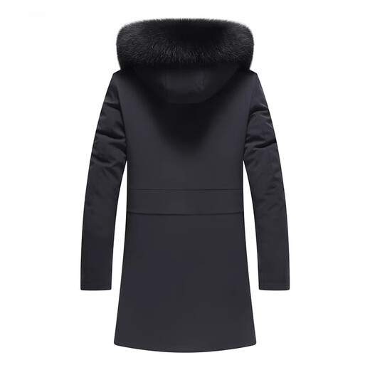 CHEVALPES international first-line brand 2025 new parka men's mid-length fur integrated mink lining fur coat outer black (fox fur collar + mink velvet lining) M 170