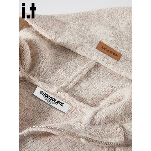 CHOCOOLATEit half-zip hooded sweater women's winter new Korean style pullover loose top, apricot color, one size