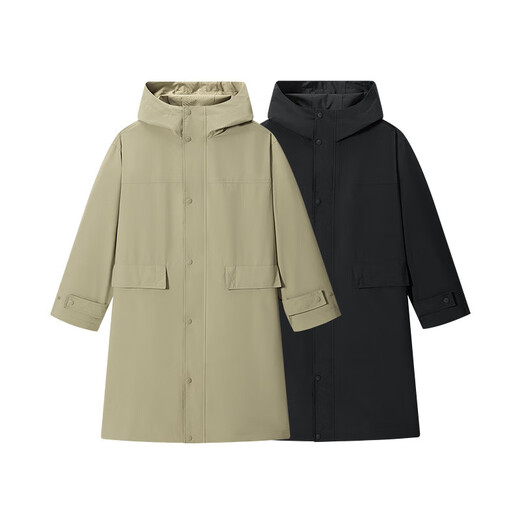 GXG Jingdong Outlet Men's Multicolor Commuting Fashion Mid-Length Hooded Jacket Windbreaker Jacket Khaki 2XL
