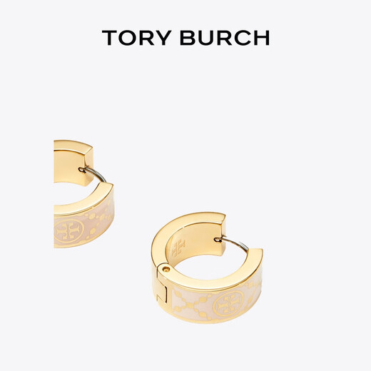 Tory Burch 汤丽柏琦【限时礼遇】 T MONOGRAM圈形耳环TB 157223 Tory 金/粉色 702 OS