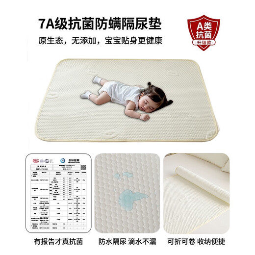 Yong Huan Baby Pad Breathable Machine Washable Large Size Sheet Overnight Diaper Aunt Mattress Maternal and Infant Antibacterial Style Bear White Random Colors Sent 30x50cm No Straps Suitable for Baby