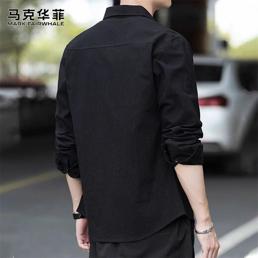 MARK FAIRWHALE long-sleeved shirt men's pure cotton winter loose business casual shirt men's versatile jacket men's khaki XL