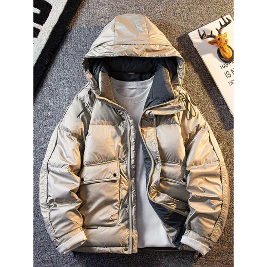 Зимний мужской пуховик Playboy, модный красивый, теплая утолщенная зимняя куртка с капюшоном, черный M (100-115Jin Jin равен 0,5 кг)