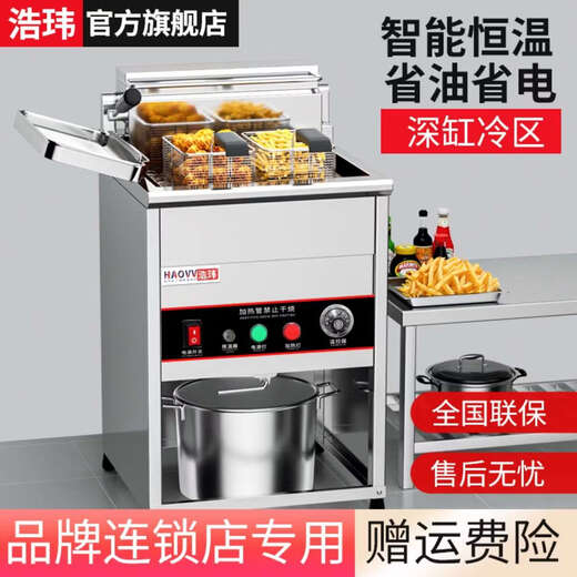 Yong Huan Vertical Fryer 30L Double-cylinder Constant Temperature Fried Chicken Steak Machine Double-cylinder Electric Fryer Skewers Machine Buy with confidence and get free shipping insurance for large items when placing an order 0 inches